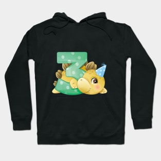 3rd Birthday Cute Little Dinosaur Hoodie